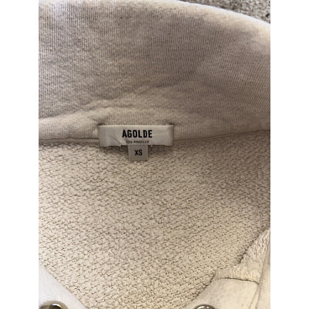 Agolde Womens Funnel Neck Sweatshirt XS Oatmeal - Picture 4 of 7